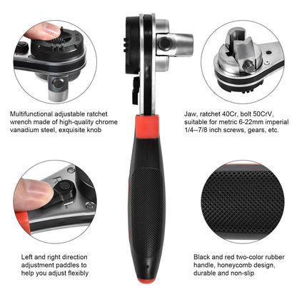🔧Adjustable Ratchet Wrench Kit for 6-22mm Screw