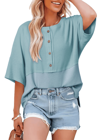 🔥New Arrival🔥Women's 3/4 Sleeve Casual Button Down Tops