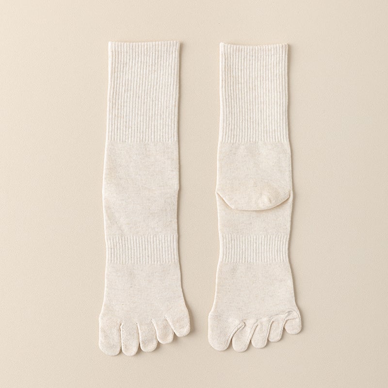 Five‐Toe Cotton Socks — Odor‐Control & Breathable