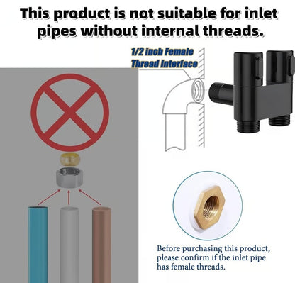 1-In-2-Handheld Out Dual Control Valve Bidet Sprayer for Toilet