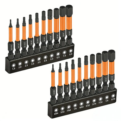 ⚙️ Impact Hex Head Allen Wrench Drill Bit Set – 20pcs (Metric & SAE)