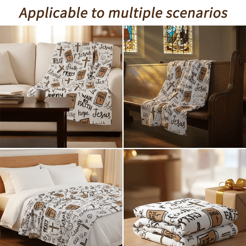 🔥Christmas Hot Sale 49% OFF✝️Super Soft Christian Bible Jesus Throw Blanket