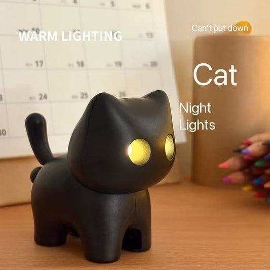 🌙 Black Cat Night Light Keychain