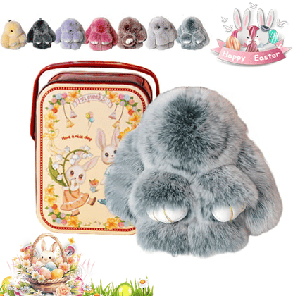 🐰Easter Cute Bunny Plush Keychain - Iron Box Gift Option, 🎁Easter Sweet Surprise
