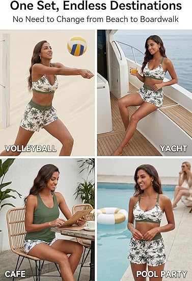 3 Piece Tankini with Shorts