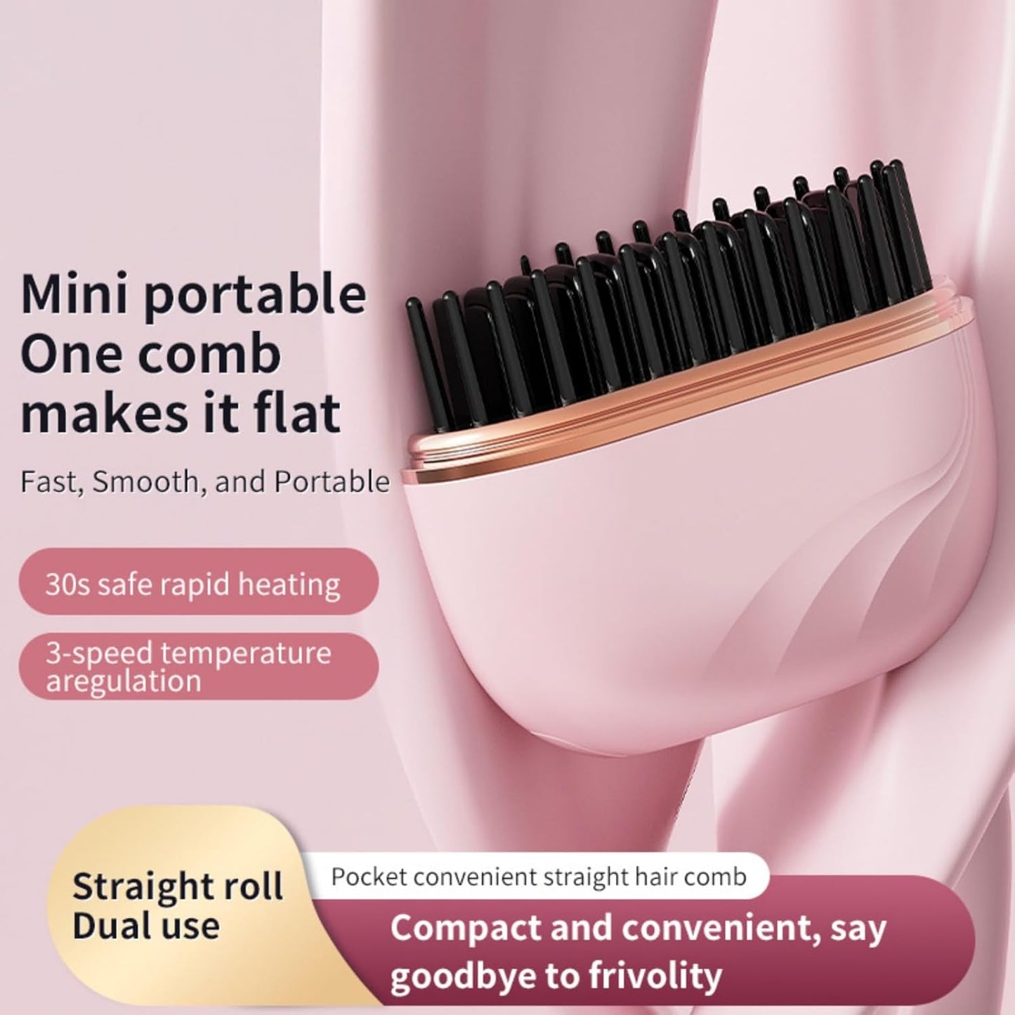 💖 Mini Portable Hair Straightener