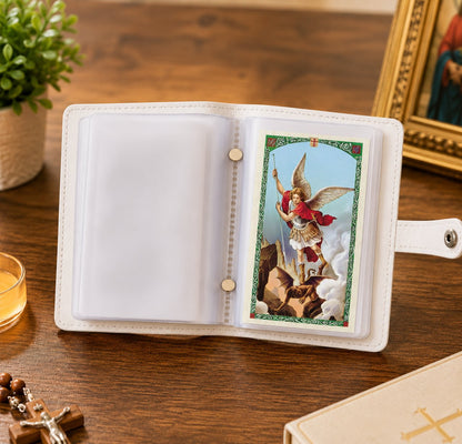 🙏 Genuine Leather Holy Card Holder – Compact Catholic Prayer Card Wallet for Church & Daily Prayer✝️