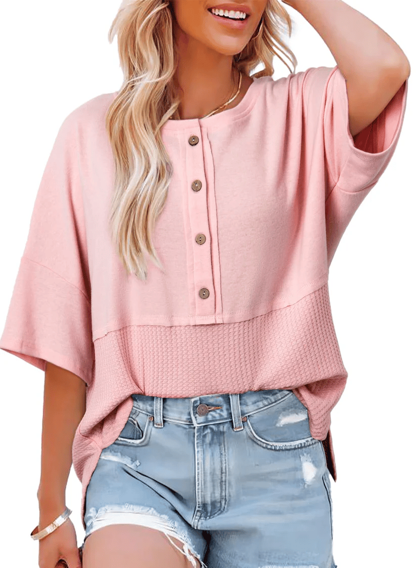 🔥New Arrival🔥Women's 3/4 Sleeve Casual Button Down Tops
