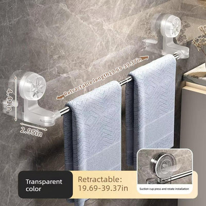 🏠 Wall-Mounted Towel Rack with Strong Suction – No Tools Needed