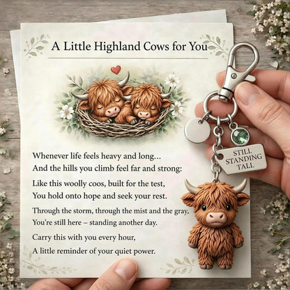 🐮A Little Highland Cows For You Keychain: Your Daily Reminder of Quiet Strength