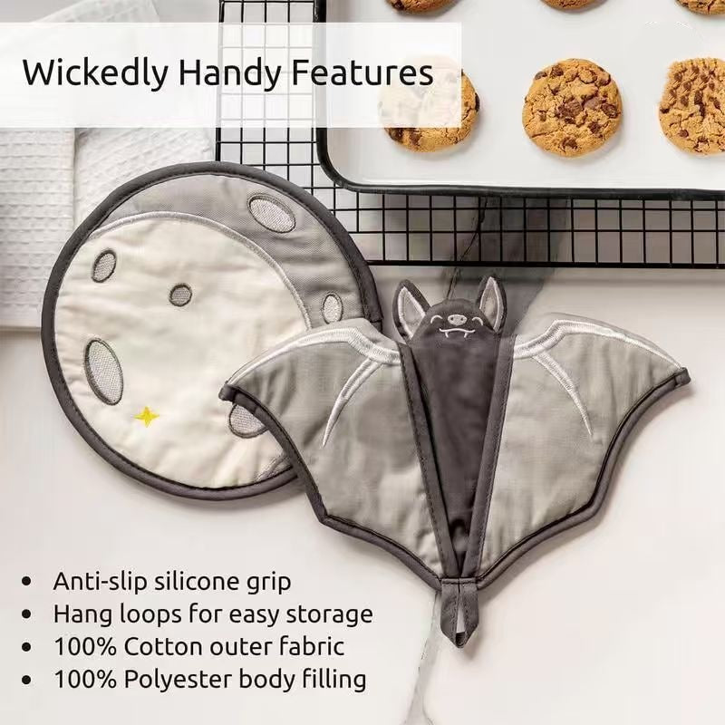 🦇Batlicious Oven Mitts & Pot Holders Set