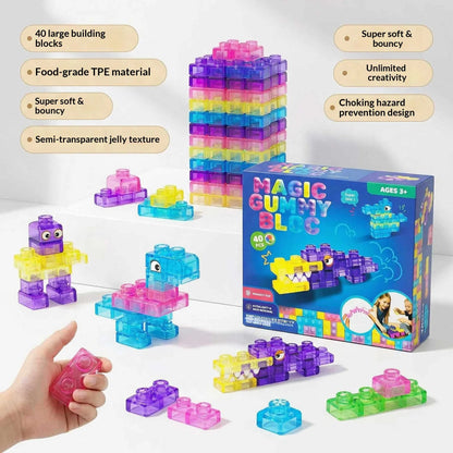 Gummy Blocks - 40pcs | Montessori, Sensory, Squishy and Stretchable