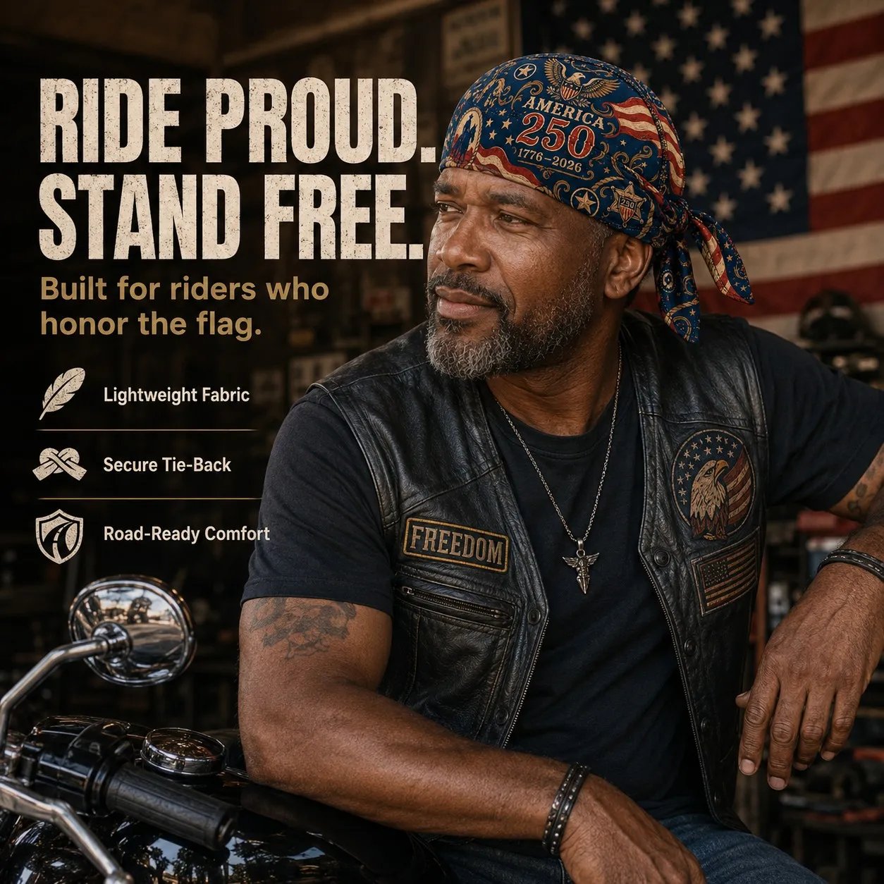 America 250 Cycling Pirate Hat / Biker Headwrap