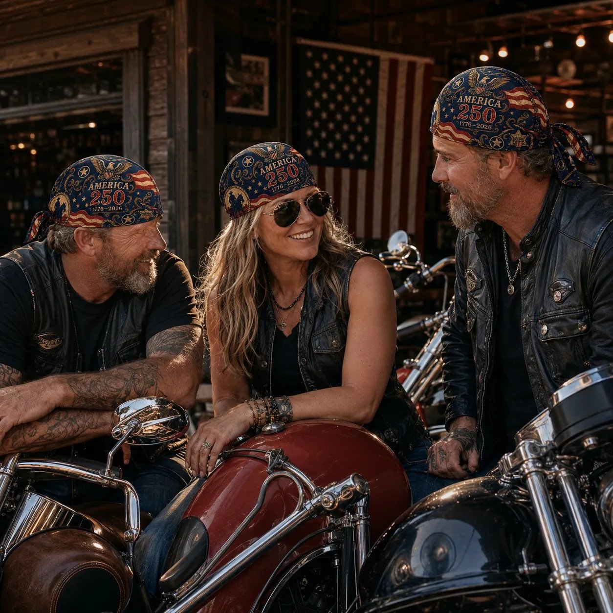 America 250 Cycling Pirate Hat / Biker Headwrap