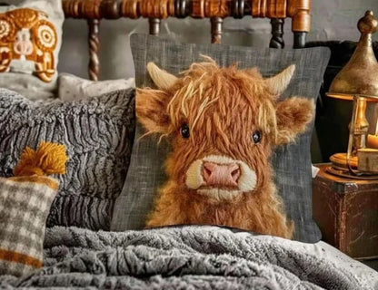 🐮💕 Personalized Scottish Highland Cattle Pillow Cover