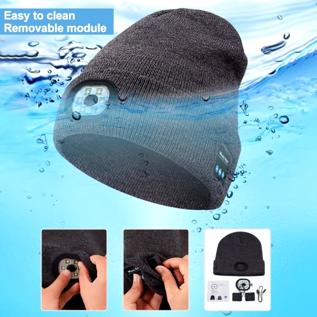 ❄️Winter— Gift Bluetooth Beanie with LED Headlight and Removable Speakers
