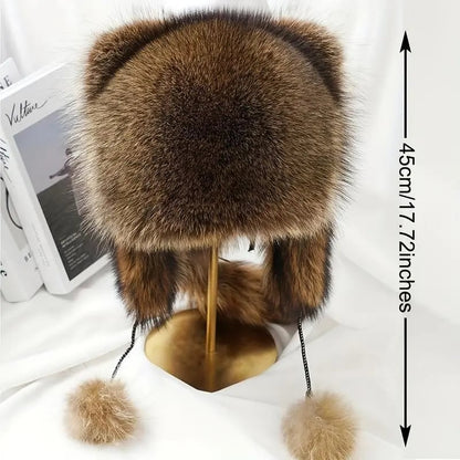 2025 Raccoon Tail Mood Hat – Retro Y2K Detachable Fluffy Earmuffs, Hypoallergenic Winter Accessory, Machine-Washable, Cozy Cottagecore Style for Outdoor and Casual Wear