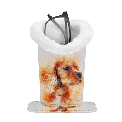 Eyeglasses Holder with Soft Furry Lining and Magnetic Base