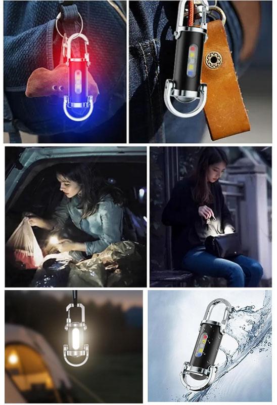 🔦✨Rechargeable Mini Keychain Flashlight - 800 Lumens, 6 Modes, Perfect for Outdoor Adventures, Work, and Emergencies