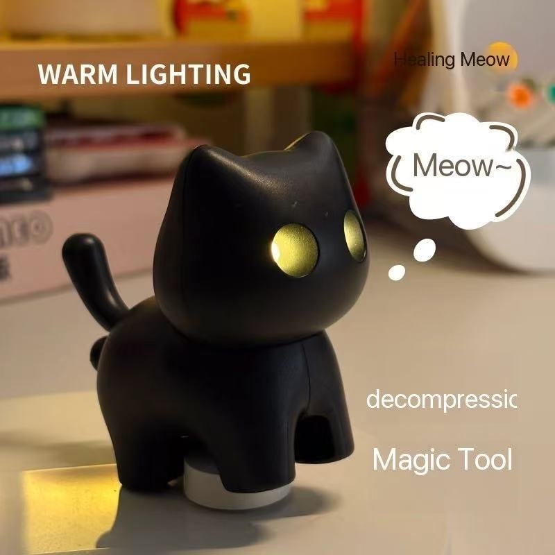 🌙 Black Cat Night Light Keychain