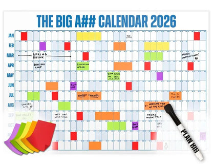 🔥📅The Big A## 2026 Wall Calendar - Flexible Dry-Erase Material ✍️Design Your Amazing Year!🏃