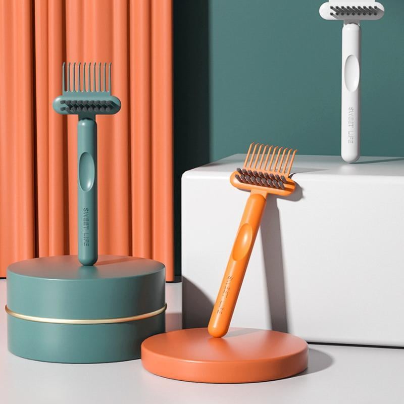 ✨Comb & Hairbrush Cleaner Set (3 Count) — Dual-Tool Mini Rake/Bristle Brushes