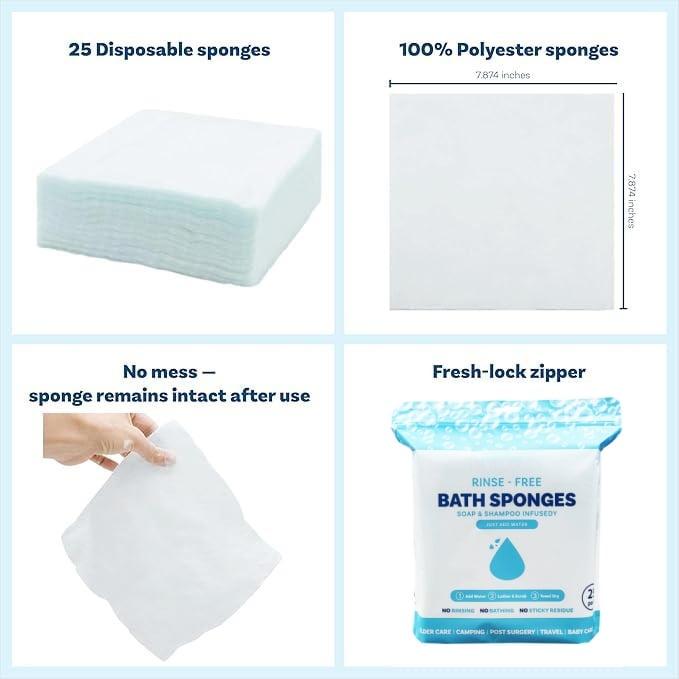 🏆Flash Sale⚡ 50K+  🌈Disposable Rinse-Free Bathing Wipes🧼