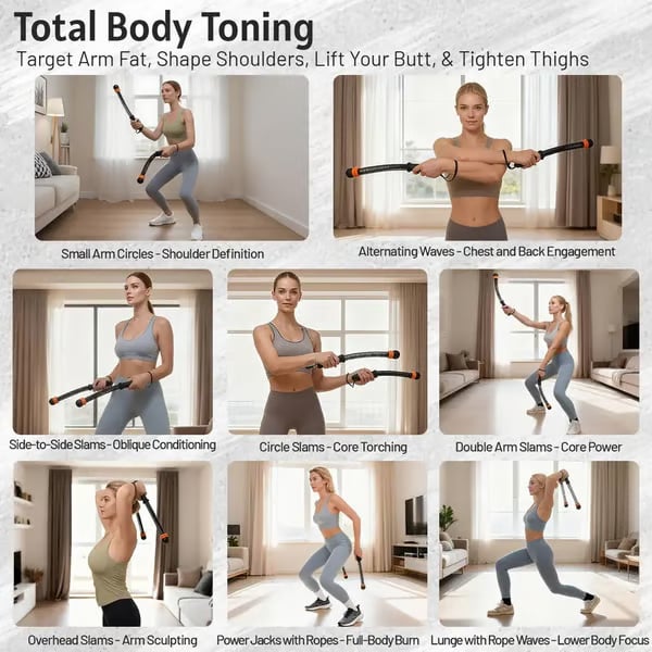 Adjustable Ropeless Battle Ropes Training