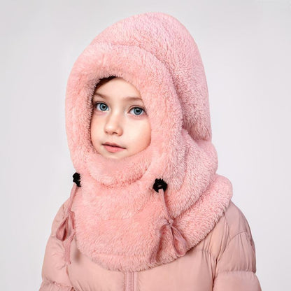 Winter Balaclava & Neck Warmer Hat - Windproof Thermal Kids Full Face Mask with Detachable Hood