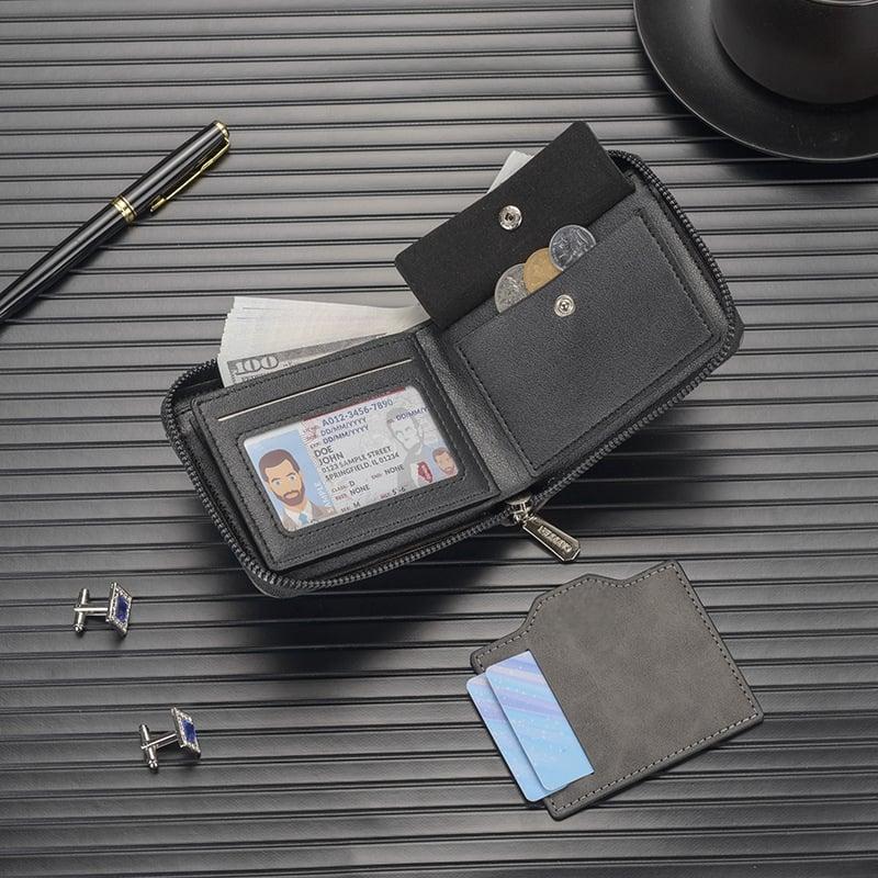 Men's Vintage Eagle Embossed Short Wallet