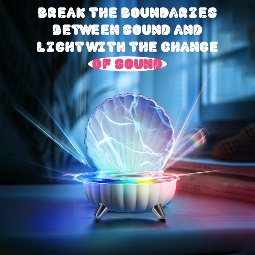 Seashell Bluetooth Speaker 🐚✨ | Beat-Sync Colorful LED Lights