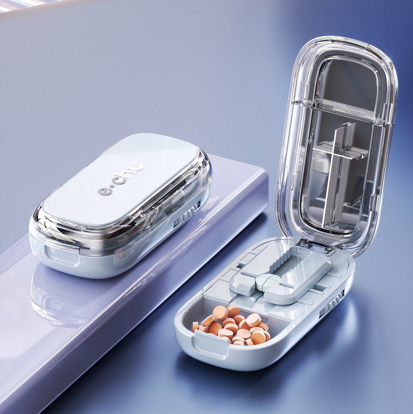 Pills Splitter Portable Multifunctional Convenient Pill Case