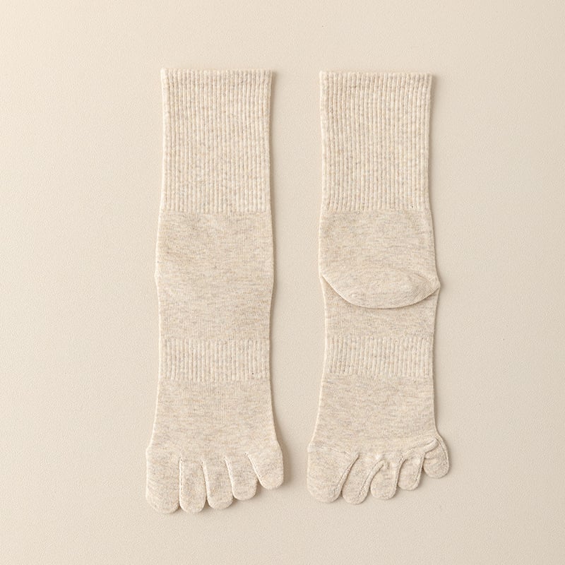 Five‐Toe Cotton Socks — Odor‐Control & Breathable