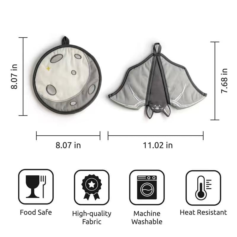 🦇Batlicious Oven Mitts & Pot Holders Set