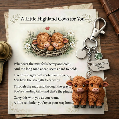 🐮A Little Highland Cows For You Keychain: Your Daily Reminder of Quiet Strength