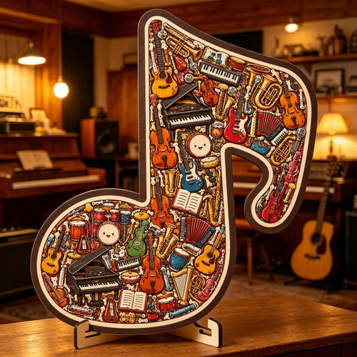 🎶Musical Note Instrument Jigsaw Puzzle Ornament✨