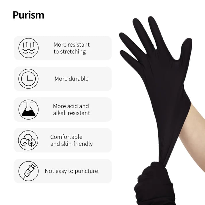 💯🧤High Elastic Protective Rubber Nitrile Gloves