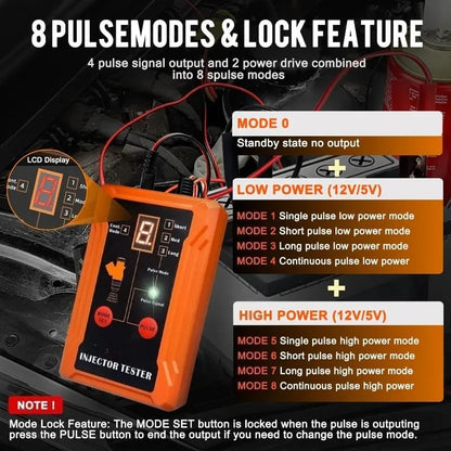 🔧 Universal Fuel Injector Tester 12V/5V 8 Modes 8 Adapters