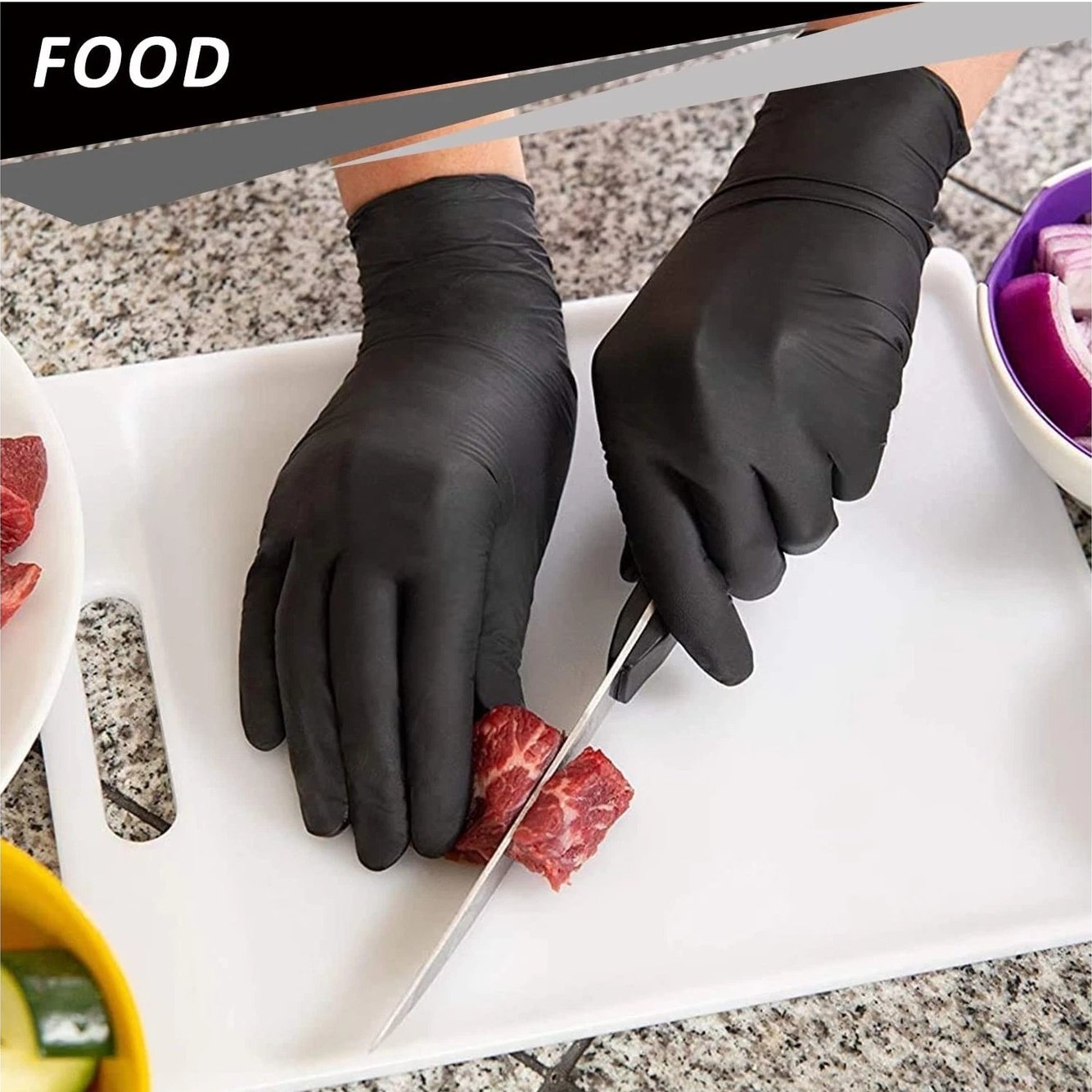💯🧤High Elastic Protective Rubber Nitrile Gloves