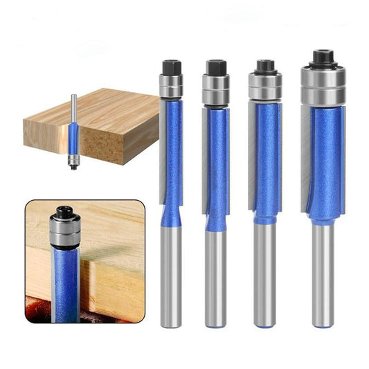 🛠️Professional 4-Piece Double Bearing Flush Trim Router Bit Set