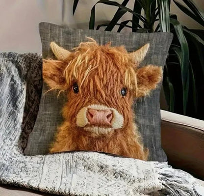 🐮💕 Personalized Scottish Highland Cattle Pillow Cover