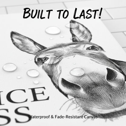 Funny Bathroom Wall Art - "Nice Ass" Donkey Print