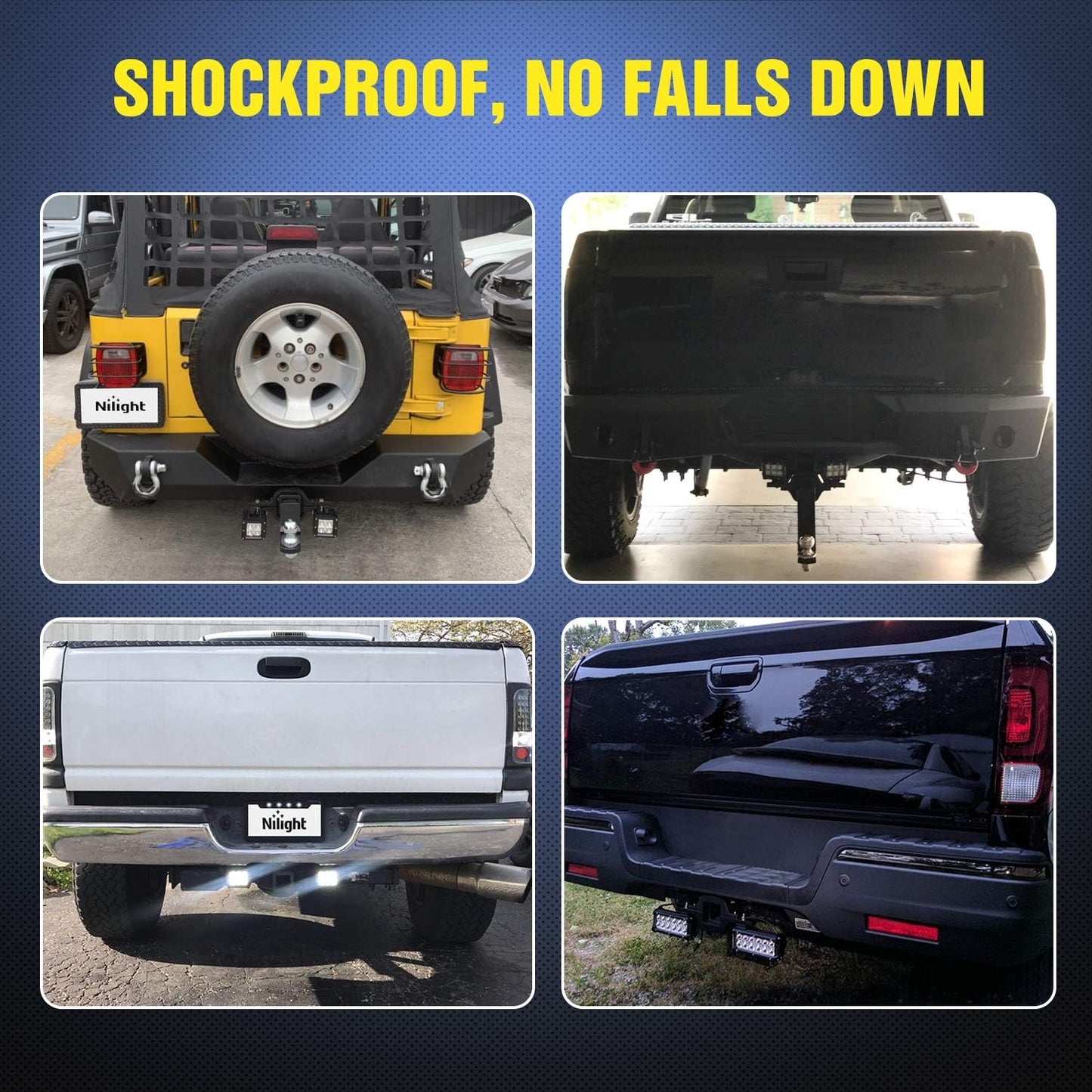 2pcs 4 Inch LED Pods with Tow Hitch Mounting Brackets