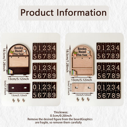 Wooden Annual Reading Count Display Piece