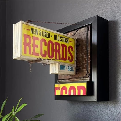 🔥💽Record Store Retro Wall Light - Record Collector Gift✨