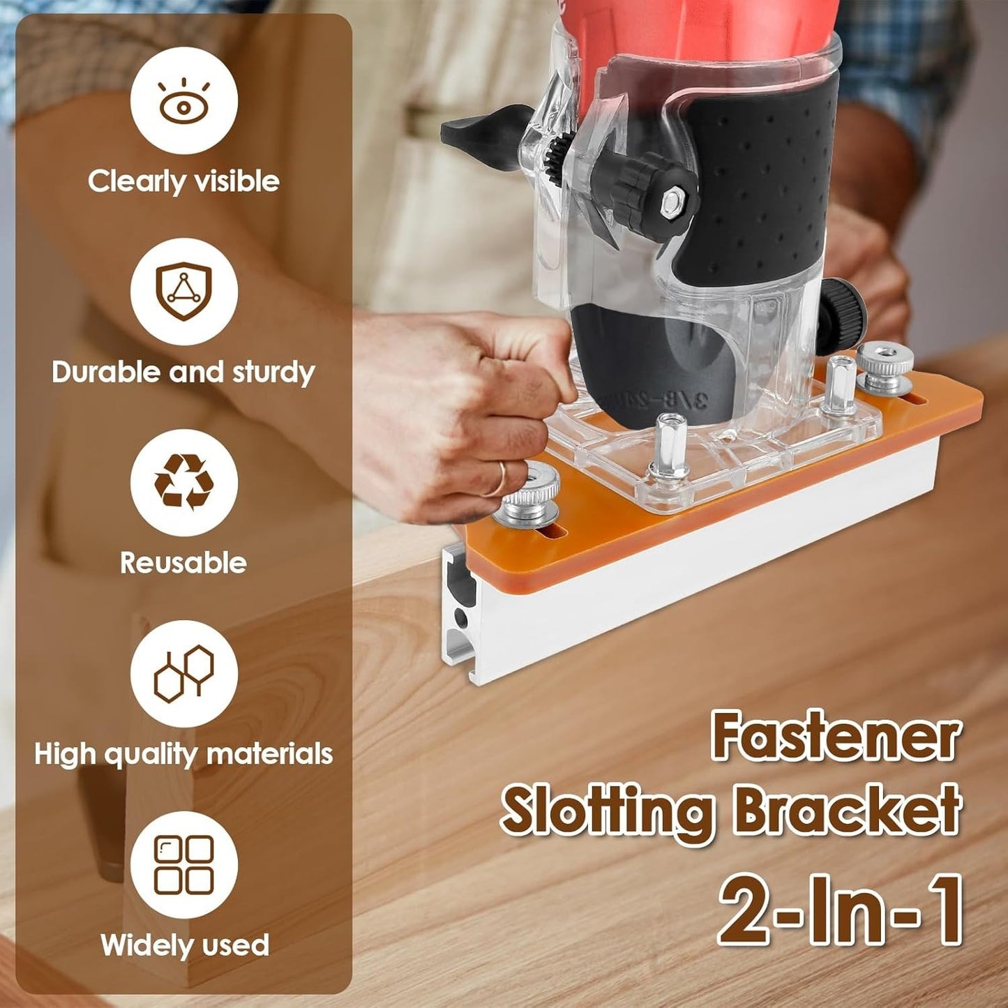 💥2-in-1 Woodworking Trimmer Slotting Auxiliary Positioning Bracket