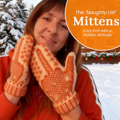 🎅 The Naughty List Mittens | Cozy Knit with a Hidden Attitude 🖕✨