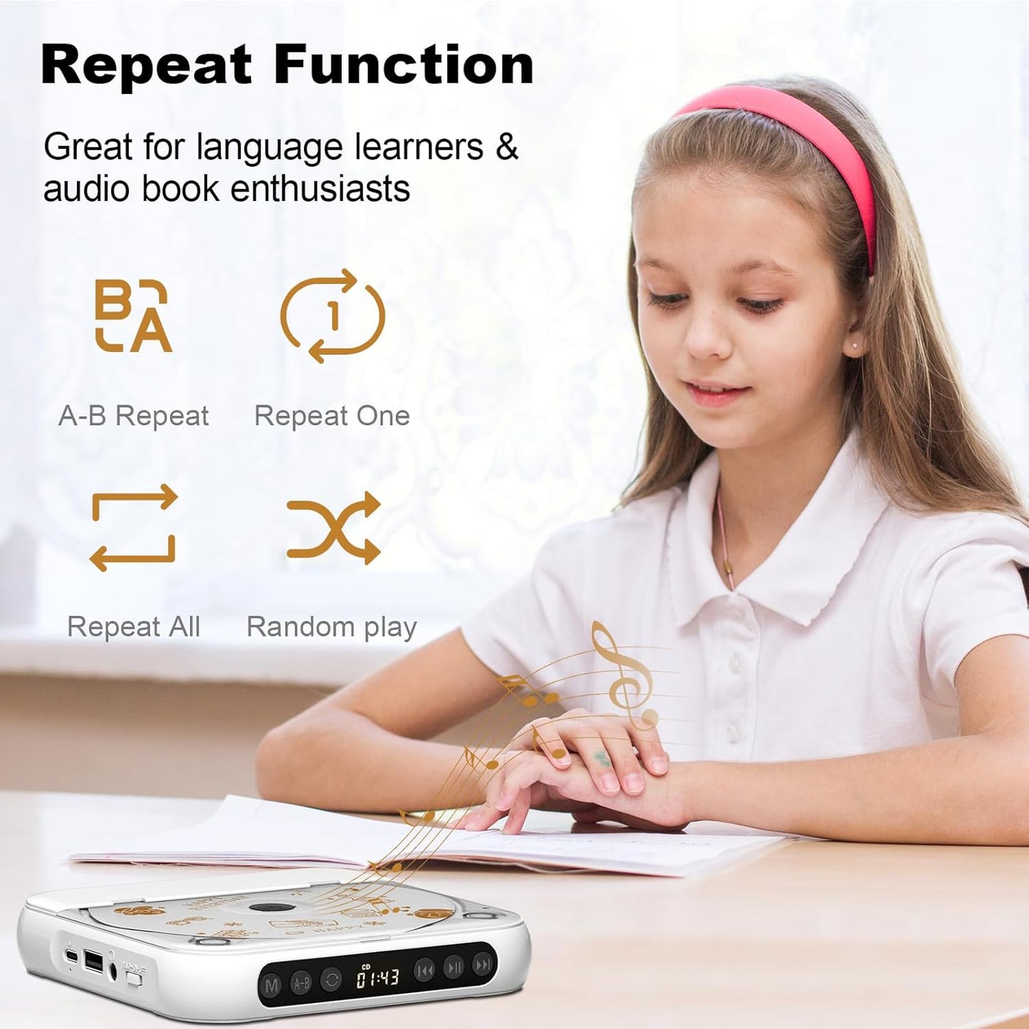 Portable Bluetooth CD Player
