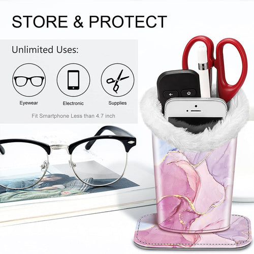 Eyeglasses Holder with Soft Furry Lining and Magnetic Base