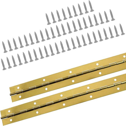 12-Inch Gold Continuous & Piano Hinge – Premium Stainless Steel for Heavy Duty Doors and Custom Projects